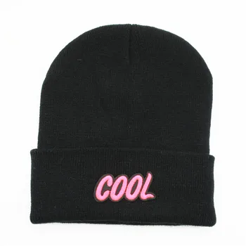 Kietas laišką siuvinėjimo Tirštėti megzti skrybėlę žiemą šiltą kepurę Skullies bžūp beanie skrybėlių už vaikas vyrai moterys 309