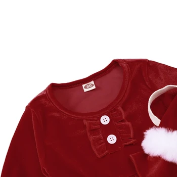 2020 M. Nauja Baby Merginos Kalėdų Dress Rudens Žiemos Ilgos Rankovėmis Lotus Lapų Rankogaliai Mielas Suknelė 0-3-24 Mėnesių Naujagimiui Drabužiai