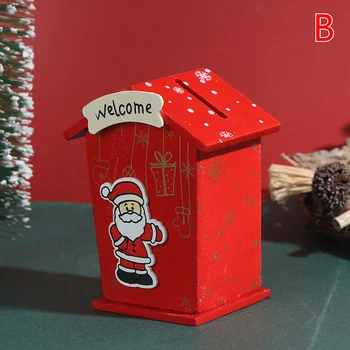 Kalėdų Papuošalų Kūrybos Mediniai Papuošalai Kalėdų Senį Briedžių Animacinių Filmų Piggy Bank Miegamasis Papuošalai