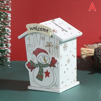 Kalėdų Papuošalų Kūrybos Mediniai Papuošalai Kalėdų Senį Briedžių Animacinių Filmų Piggy Bank Miegamasis Papuošalai