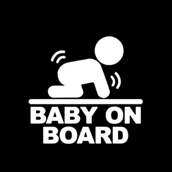 QYPF 15CM*14.1 CM Įdomus Animacinių filmų KŪDIKIO LAIVE Baby Automobilių Lipdukai Įspėjimo Vinilo Lipdukai Juoda/Sidabrinė Apdaila S9-2046