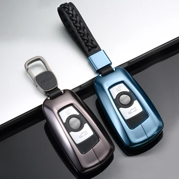 1 VNT Aliuminio Lydinio Aukštos Kokybės Automobilių Klavišą Padengti Key Chain Raktų Žiedas Automobilių Stilius BMW Serija