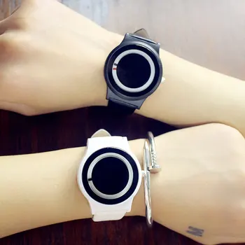 Harajuku Stiliaus Laikrodis Candy Spalva Porų Žiūrėti PU Odos Dirželis Kvarcas Riešo Laikrodžiai Unisex Moterys Vyrai XRQ88