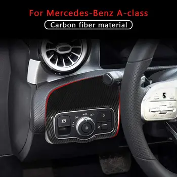 ABS Automobilių Žibintų Pjovimo Jungiklis Rėmelio Apdaila Mercedes Benz A Klasės Klasės A180 A200 W177 2019 (Anglies Pluošto Stiliaus)