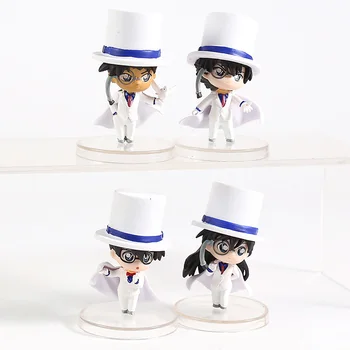 Detektyvas Conan Edogawa Konan Mouri Bėgo Hattori Heiji Kaitou Kiddo Mini PVC Duomenys Žaislai Brinquedo Figurals 4pcs/set