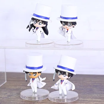 Detektyvas Conan Edogawa Konan Mouri Bėgo Hattori Heiji Kaitou Kiddo Mini PVC Duomenys Žaislai Brinquedo Figurals 4pcs/set