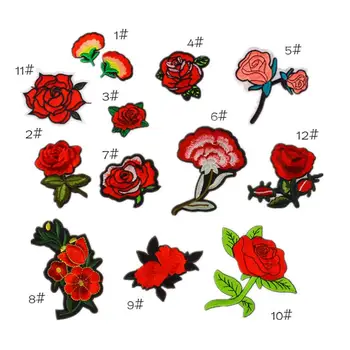 1 Vnt Prekės Gėlių Dėmės Didelis Lipdukai Siuvinėjimo 3D Raudona Rožė Aplikacijos Motyvas Aplikacijos Drabužių Moterims 