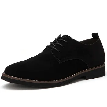 Karšta!Naujas PU Verstos Odos Zomšiniai batai Juodos Rudos spalvos Minkštas Oksfordo Bateliai Vyrams Batai 2019 Laisvalaikio Vyrų Oficialų Batai Plius Dydis 38-48