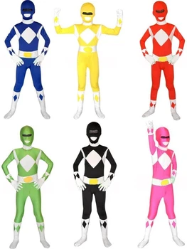 Super Sentai Kyoryu Sentai Zyuranger Rangers Kostiumai Vaikams Raudona/Juoda/Mėlyna/Rožinė/Geltona/Žalia Vaikų Cosplay Kostiumas Užsakymą